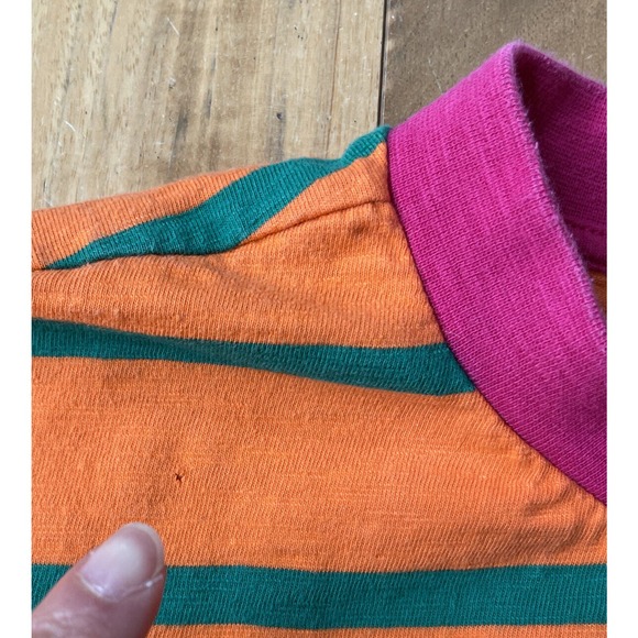 Guess x J Balvin Vibras T Shirt Mens Medium Stripe Crewneck Colorful Orange - Picture 4 of 8